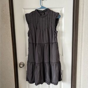 Anthropologie Charcoal Sleeveless Midi Dress